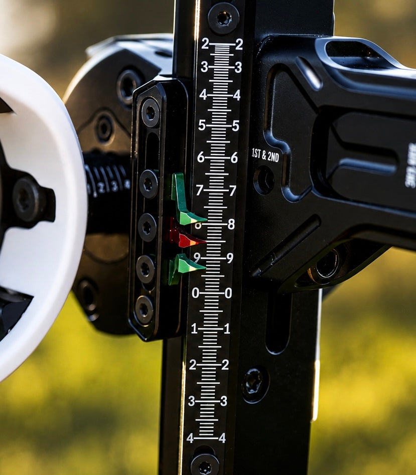 Field archery sight and precision yardage scale